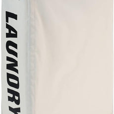 DOKEHOM 25-Inches Slim Laundry Basket on Wheels, Collapsible Rolling Laundry Hamper, Foldable Narrow Corner Clothes Storage Bins (Beige)