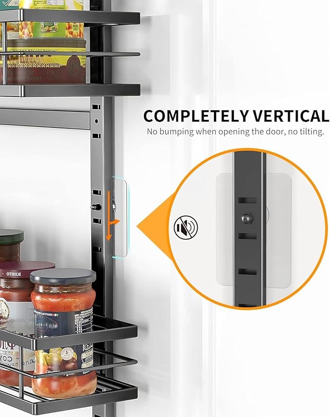 Moforoco 6-Tier Over The Door Pantry Organizer, Pantry Organization and Storage, Black Hanging Basket Cabinet Door Wall Spice Rack Shelves, Home & Kitchen Laundry Room Bathroom Essentials accessories