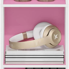 Furinno PASIR Book Shelf, 5-Tier Modern Bookshelf, Open Shelves Bookcase 9 x 12 x 52, for Living Room, Bedroom, Home Office, Pink/White