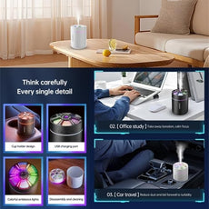 180ml Portable Small Humidifier with Colorful LED Night Light, USB Personal Desktop Humidifier for Car Home Office Travel, Auto Shut-Off, 2 Mist Modes, Super Quiet