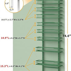 Moforoco Sage Green 9-Tier Over The Door Pantry Organizer, Pantry Organization and Storage, Black Hanging Basket Wall Spice Rack Seasoning Shelves