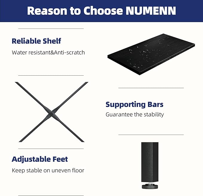 NUMENN Triple Wide 6 Tier Bookshelf, Rustic Industrial Style Bookcases and Bookshelves with 17 Open Display Shelves, Modern Tall Bookcase Furniture for Bedroom, Living Room and Home Office, Black