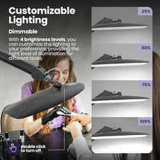 Neatfi XL 2,200 Lumens LED Task Lamp, 24W Super Bright Desk Lamp, 117 Pcs SMD LED, 4 Level Brightness, Dimmable, Task Light for Home, Office, Workbench (Non-CCT, Gray Wood)