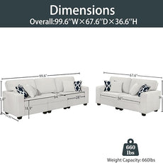 Legend Vansen Modular Sectional Sofa L Shaped Couch with Ottoman Modern Reversible Corner Sectional Couch for Living Room