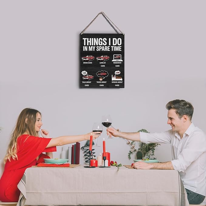 YCYD Family Wall Decor, Interesting Things i Do in My Spare Time Sign 8 x 10 Inches, Home Sign Wall Decor Car Guy Lovers Gift Home Boy lady Room Sign Decoration
