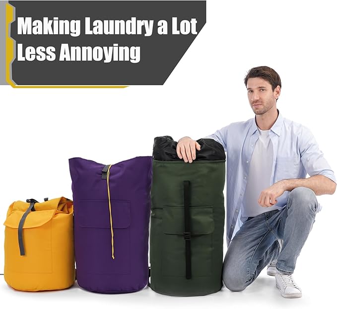 Laundry Bag, Extra Large Laundry Bags for College, Laundry Bag with Straps, Dorm Room Essentials, Laundry Duffle Bag, Dirty Clothes Bag, Laundry Bags for Travel, College Dorm Essentials for Guys