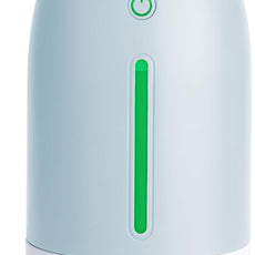 Aqua Glo Personal Humidifier – Ultrasonic Cool Mist, Rechargeable Battery for 15 Hours Use, 2-Cup Water Tank, Quiet Operation. Ideal for Travel, Office, Bedroom, Plants, and Home. Blue Mist