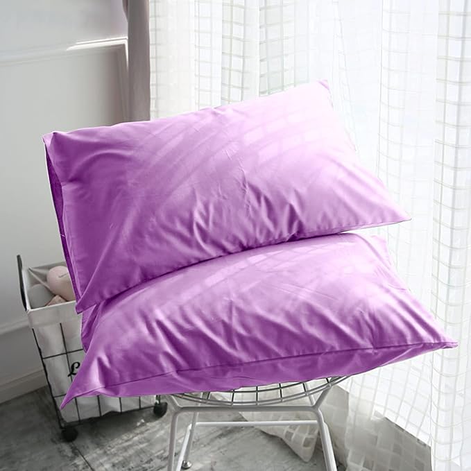 FLXXIE 2 Pack Microfiber King Pillow Cases, 1800 Super Soft Pillowcases with Envelope Closure, Wrinkle, Fade and Stain Resistant Pillow Covers, 20x36, Lavender