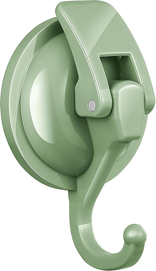 Heavy Duty Vacuum Suction Cup Hooks, Pastel Green Plated Polished Super Suction for Kitchen Bathroom, 1 Pack