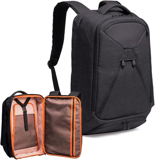 Knack Series 1 Laptop Backpack Fits up to 17 Inch - Knack Bags Carry-On Backpack, TSA Approved, Expandable Travel Backpacks With 4 Day Outfit Capacity (Stealth Black, Large)