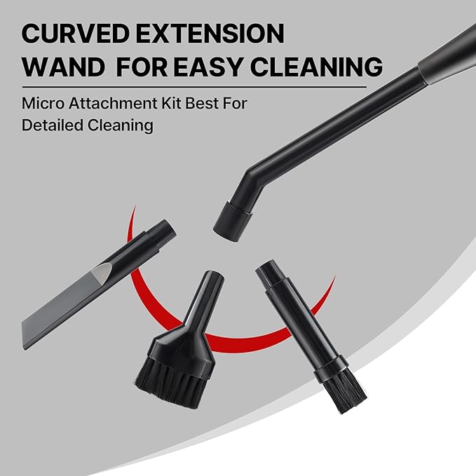Shop-Vac Micro Cleaning Nozzle Kit with Adapter, 1-1/4" Detailed-Cleaning Attachments for Compact Wet Dry Shop Vacuum, Storage Bag Included, 8 Pieces
