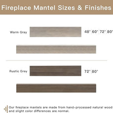 Fireplace Mantel Shelve, Solid Wood Baked Finish Wall-Mounted Floating Shelf for Over Fireplace, Handcrafted Floating Fireplace Mantels with Wooden Bracket, 48 x 8 x 6 Inches