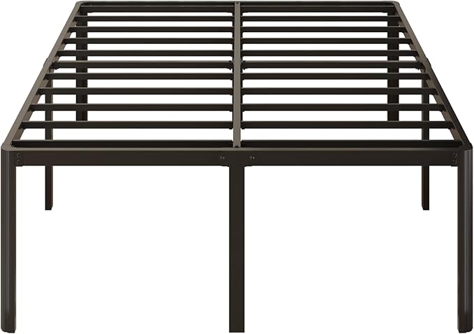 20 Inch King Bed Frame with Rounded Corner Legs No Box Spring Needed King Size Platform Bed Frame, Heavy Duty, Easy Assembly, Noise Free, Black.