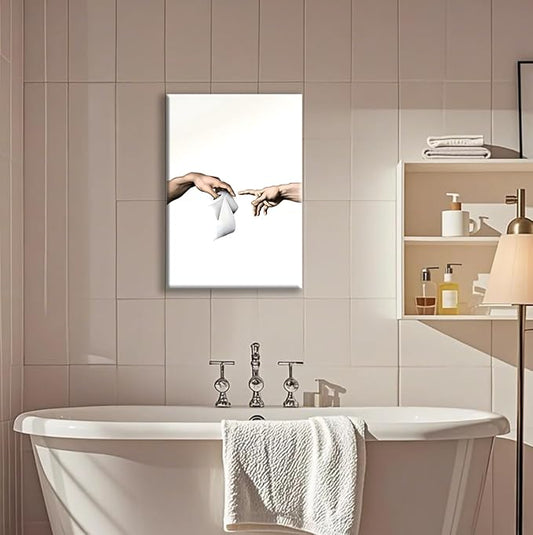 Jatinoo Funny Bathroom Wall Art Vintage Bathroom Decor Poster Retro Home Decor for Apartment or House 11.5 x 15 inches