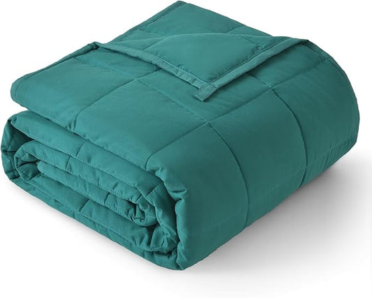 Topblan Weighted Blanket for Adults 12lbs, Soft Cooling Breathable Weighted Throw for Sleeping, Washable Heavy Blanket with Glass Beads for Winter, Sofa Bed, 48"x72" Twin Size