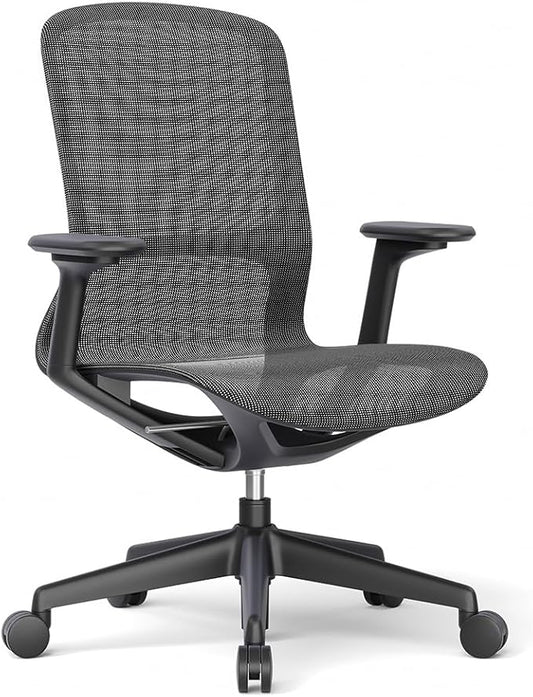 Ergonomic Mesh Office Chair with Lumbar Support, Multicolor Rolling Task Chair, Adjustable Computer Desk Seating for Home Office (Black-Pro)