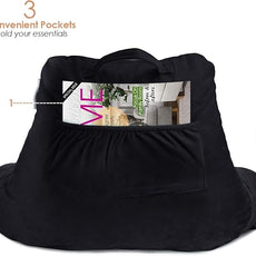 Nestl Reading Pillow with Shredded Memory Foam, Designed for Sitting Up in Bed and Couch, Back and Arms Adjustable Support for Adult & Teens Backrest Pillows for Reading, with Washable Cover Black