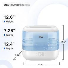 Dreo Humidifiers for Bedroom, Top Fill 4L Smart Cool Mist Humidifier with Oil Diffuser, Cartridge, Nightlight, 36H Runtime, Quiet Ultrasonic Humidifiers for Home, Baby Nursery, Plants, Office, HM311S