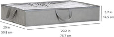 Amazon Basics Under Bed Fabric Zipper Storage Container Bags with Window and Handles, 2-Pack, 30.2 x 20 x 5.7 inches, Gray