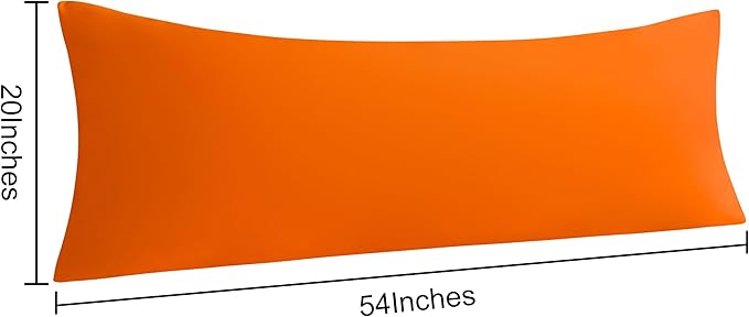 NTBAY Body Pillow Cases Set of 2, 2 Pack Brushed Microfiber 20x54 Pillow Cases, Soft, Wrinkle, Fade, Stain Resistant Orange Pillow Cases with Envelope Closure, 20x54 Inches, Orange