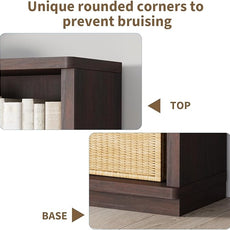 Rresyet 3 -Tier Bookcase and Book Shelf, 31” Wide Bookshelves, Wooden Bookcase Display Storage for Home Office, Living Room and Study Room (Cherry)