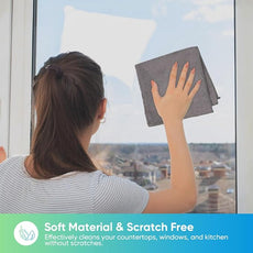 HOMEXCEL Grey Microfiber Cleaning Cloth, 24 Pack Cleaning Towels for Kitchen, Lint Free, Scratch-Free, Highly Absorbent, and Reusable Cleaning Rags for House, Window and Glass, Cars, 11.5 X11.5 inch