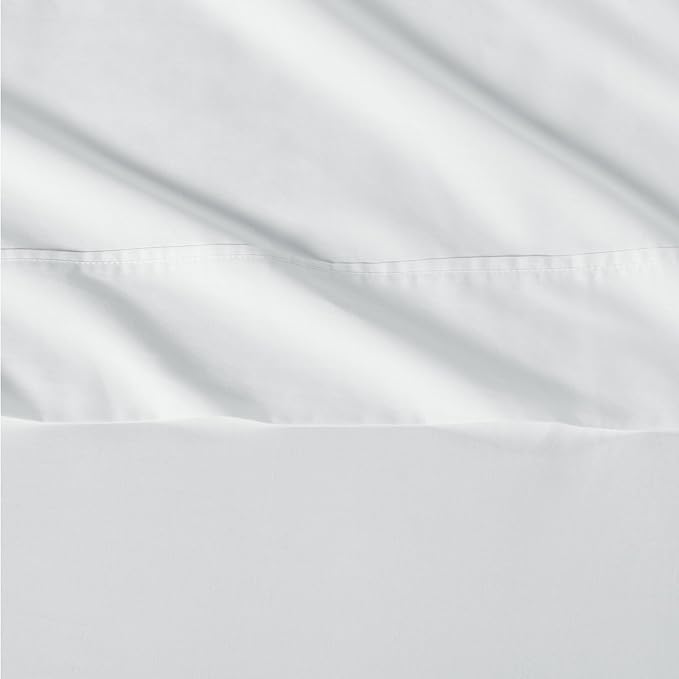 Amazon Basics Organic Cotton Sheet Set with 2-Pieces Pillowcase, White, Full