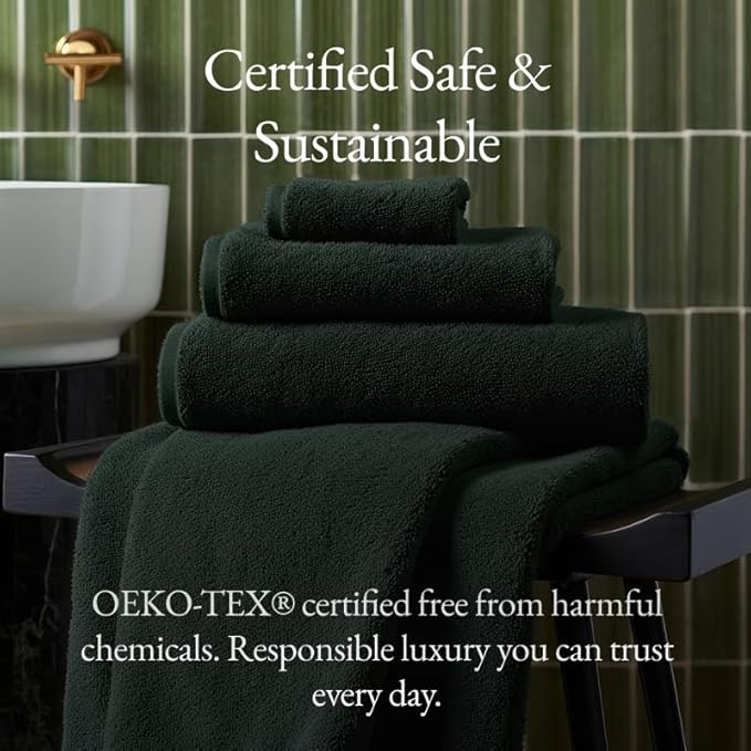 Italic Ultraplush 100% Australian Cotton Hand Towels - Set of 2 Luxury Hand Towels, Ultra Soft and Highly Absorbent 800GSM for Bathroom,Shower, Hotel, and Spa (Deep Forest)