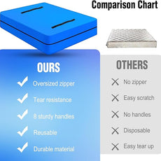 MorTime Mattress Bags for Moving and Storage, Zippered Mattress Storage Bag with 8 Strong Carrying Handles, Reusable Mattress Protector Cover Moving Supplies (Twin)