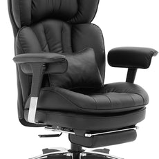 Efomao Big and Tall Office Chair with Footrest – High Back Computer Chair with Adjustable Armrests，Executive Office Chair with Wide Seat, Modern Desk Chair for Home Office, Gaming, or Study, Black