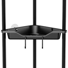 Orimade Rustproof 3 Tier Floor Standing Corner Shower Caddy Organizer, Plastic Metal Splicing Floor Corner Shelf Rack Stands for Bathroom, Black