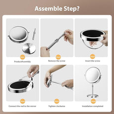 Makeup Mirror, 1X/30X Double Sided Magnifying Mirror/Switch with 3 Colors, 3200 mAh Rechargeable, 8