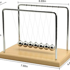 QLKUNLA Newtons Cradle Balance Balls Science Physics Gadget Desktop Decoration Kinetic Motion Toy for Home and Office (Beech,7 Balls)