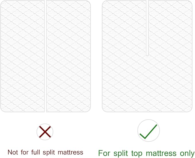 Split Top King Mattress Pad Waterproof Protector, Quilted Mattress Cover Fitted for Adjustable Bed 32"-34" Top Split from Head, Deep Pocket Mattress Protector Up to 18", White (Cover Only)