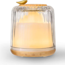 Essential Oil Diffusers, Glass and Real Wood Base Ultrasonic Aromatherapy Diffuser Aroma Defusers for Home Large Room 230ml with Bluetooth Speaker Music Player Colorful Led Light