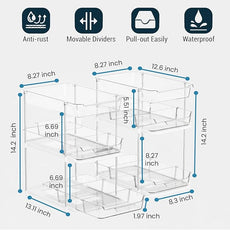 Bathroom Organizers And Storage – With Multipurpose Holder, 2 Sets of 3-Tiers Stackable Under Sink Bathroom Drawer Organizer Multi-Purpose Pantry Organizer And Kitchen Organization With Dividers