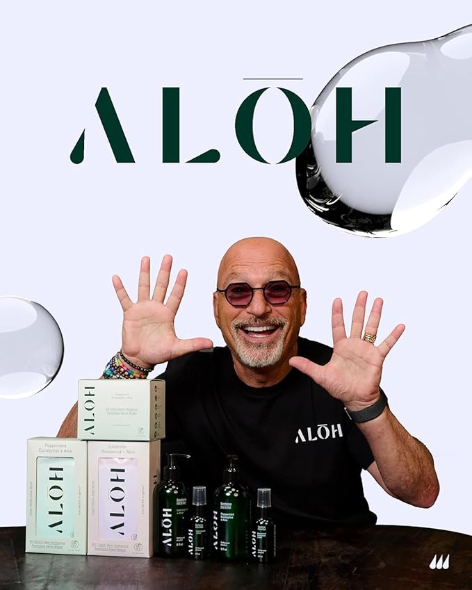 ALŌH Skin - Softening Sanitizing Hand Wipes – Peppermint Eucalyptus + Aloe - 1 Box of 500ct Individually Wrapped Wipes