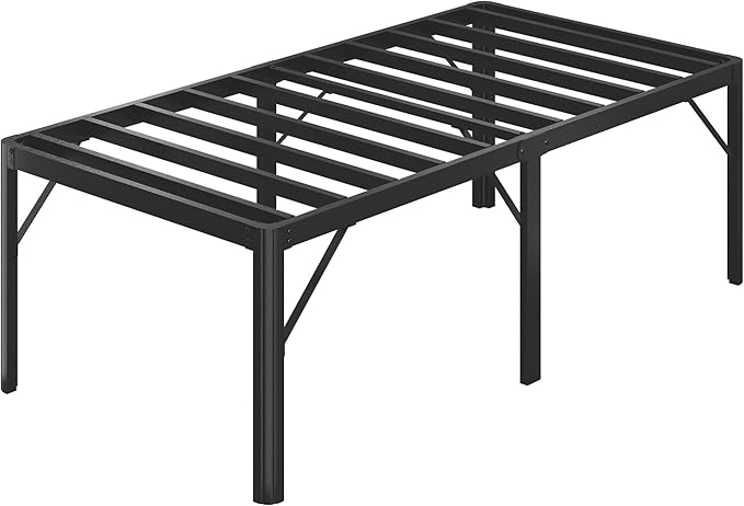 25 Inch High Twin XL Bed Frames with Rounded Corner Legs, Heavy Duty Metal Twin XL Platform Bed Frame with Steel Slats Support, No Box Spring Needed, Noise Free, Easy Assembly