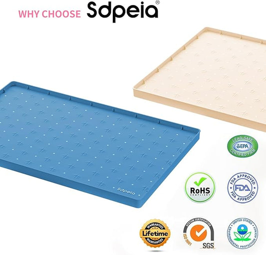 Sdpeia Under Sink Mat 34"×22" Waterproof Silicone Cabinet Liner & Sink Protector for Kitchen & Bathroom, Multi-Purpose Organizers Tray for Pets, Laundry, Cat Litter Mat