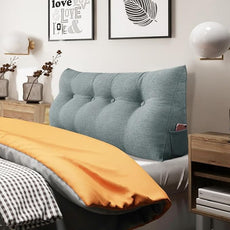 10 lbs Thickened Headboard Pillow Wedge Pillow Headboard Reading Pillow Bed for Backrest Reading Triangular Pillow with Side Pocket Backrest Pillows for Sitting in Bed Wedge Gray Full