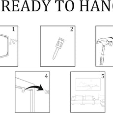 Blue Abstract Wall Art - Canvas Wall Art in Blue and Black Framed Gray Artwork for Living Room, Bedroom and Office Decorations for Work - Modern Wall Decor and Pictures