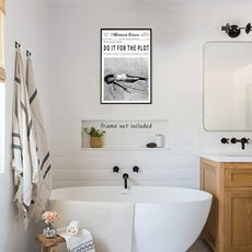 Vintage Women Times Do It for The Plot Wall Art Trendy Black and White Canvas Print Poster Vintage Woman Times Newspaper Prints Beachy Hot Girl Wall Decor for Bar Cart Girls Dorm Bedroom 16x24inch Unframed