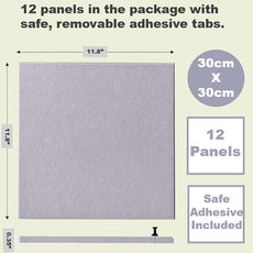 Felt Wall Tiles | Large Cork Board Alternative | Aesthetic Felt Bulletin Board for Office, Home & Classroom | Large Cork Boards for Walls Pinboard (12-Pack) | Purple