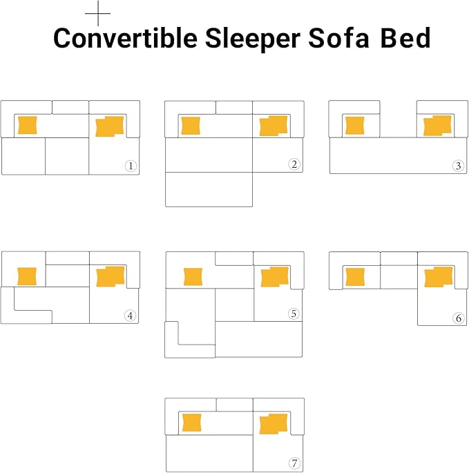 108" Oversized Convertible Sleeper Sofa Bed, Corduroy L Shape Sectional Couch, Folding Sofa Bed with Fixed-Shape Frame, Modern Cloud Floor Mattress Couch, Modular Sofa for Living Room, Yellow