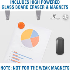 TSJ OFFICE Glass Dry-Erase Board - 48 x 32 Inches Brilliance White Magnetic Glass Whiteboard, Wall Mounted Large Frameless White Board for School, Home & Office