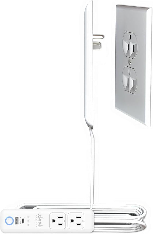 Smart Sleek Socket: Universal Outlet Concealer with Wi-Fi Smart Power Strip