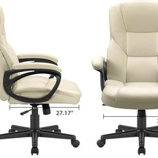 Furmax Office Executive Chair High Back Adjustable Managerial Home Desk Chair,Swivel Computer PU Leather Chair with Lumbar Support (Khaki)