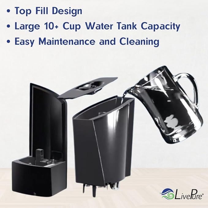 LP485HUM LivePure Ultrasonic Humidifier (8.5 x 6.5 x 14.5 in) - Long Lasting Mist Performance, Quiet Operation, Compact Humidifier for Home, Bedroom, Nursery, Office, and Dorms – Graphite
