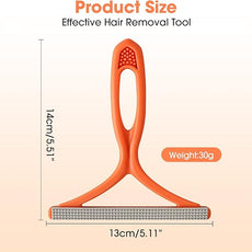 Manual Lint & Pet Hair Remover, Portable Fabric Fuzz Cleaner and Fur Removal Brush for Clothes, Carpets, Furniture, and Car Seats – Reusable Hair Removal Tool for Home and Pets (Orange)