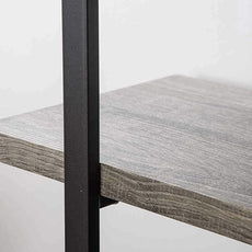 HSH 3-Shelf Bookcase, Rustic Gray 3 Tier Bookshelf, Vintage Industrial Wooden and Metal Display and Storage Bookshelves Tower for Home Office Livingroom Bedroom Light Grey Oak